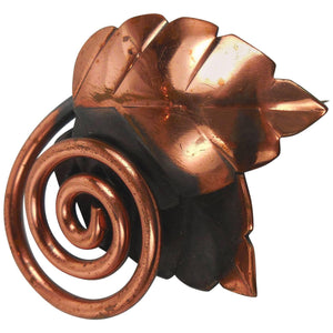 Rebajes Mid-Century Modern Coiled Leaf Copper Brooch Pin