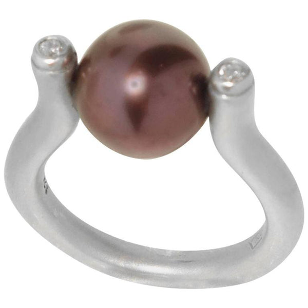 Luscious Chocolate Pearl Diamond Ring