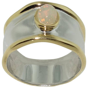 Striking Ethiopian Opal Solitaire Sterling Silver Ring