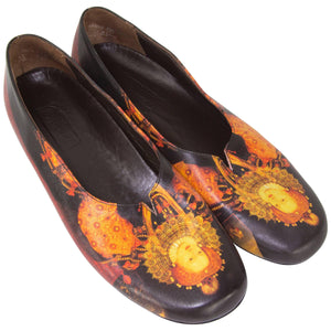 Icon 'Mary Queen of Scots' Leather Flat Shoes Size 9