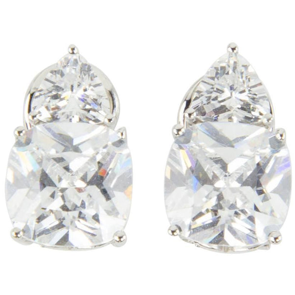 Trillion and Cushion Cut Faux Diamond Statement Earrings