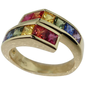 2.42 Carat Multi-Color Sapphire Ring