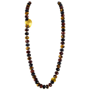 Beautiful Multi Color Tiger Eye Heart of My Heart Statement Necklace