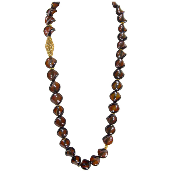 Beautiful Carnelian and Gold Bead Necklace