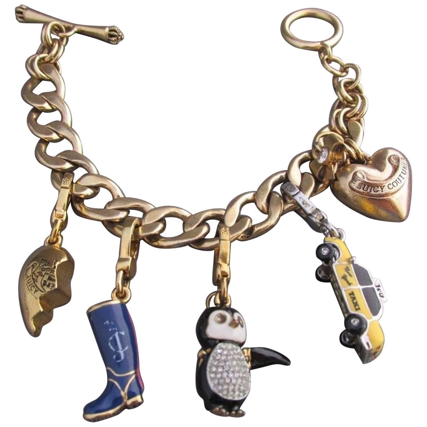  Juicy Couture Goldtone Adjustable Charm Slider Bracelet:  Clothing, Shoes & Jewelry
