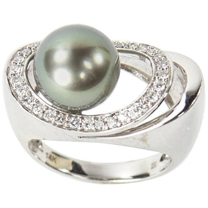 Tahitian Cultured Pearl Diamond Ring