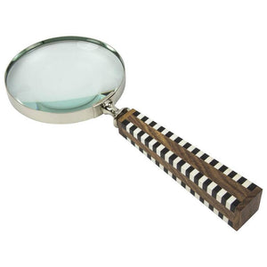 Magnifying Glass Chrome and Celluloid Wood Handle