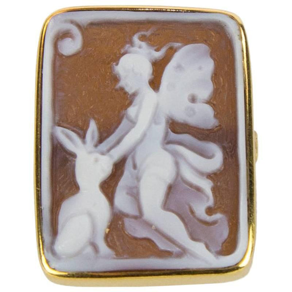 Guardian Angel Cameo Rose Gold Sterling Silver Ring