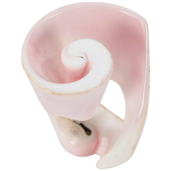 Large Pink Conch Shell Spiral Statement Ring
