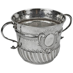 Antique Queen Anne Britannia Sterling Silver Porringer Cup England circa 1703