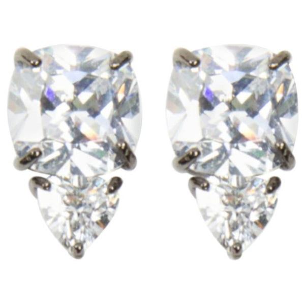 Cushion and Trillion Cut Faux Diamond Statement Earrings