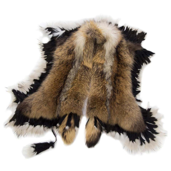 Luxurious Oversized Fox and Finn Racoon Fringe Fur Statement Stole Wrap