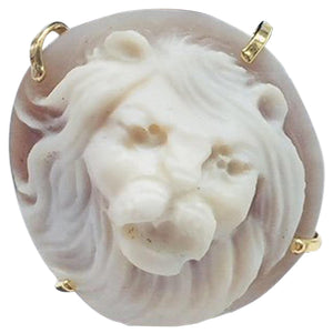 Lion Head Cameo Rose Gold Silver Ring