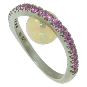 2.88 Carat Opal and Pink Sapphire Ring