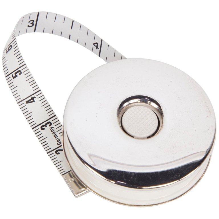 Square Polished Silver Measuring Pocket Tape (3 Feet)