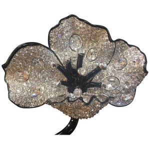 KJL Kenneth Lane Pave Diamanté Flower Couture Brooch Pin