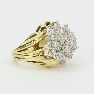 Coach House Diamond Two Color Gold Cluster Ring