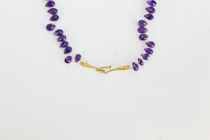 Stunning Briolette Amethyst Pearl Gold Necklace