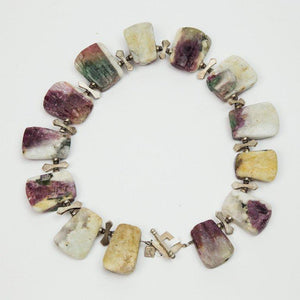 Natural Free-Form Tourmaline Druzy Silver Necklace
