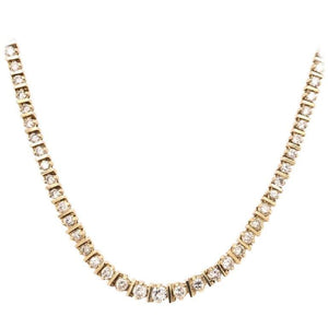 7.00 Carat Diamond Riviera White Gold Line Necklace Estate Fine Jewelry