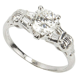 Diamond Platinum Solitaire Engagement Ring Circa 1930s