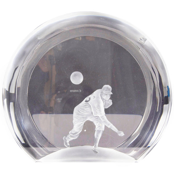 Laser Etched 3D Crystal Baseball Trophy