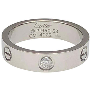 Cartier Diamond Platinum Love Ring Estate Fine Jewelry