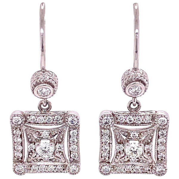 Penny Preville Diamond White Gold Designer Drop Earrings