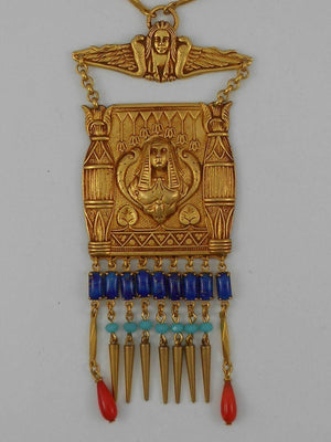 Askew London Egyptian Revival Cleopatra Pendant Runway Necklace