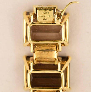 Tony Duquette 287 Carat Smoky Quartz Gold Bracelet