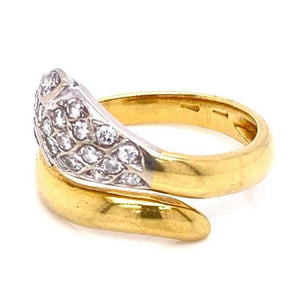 Egyptian Revival Diamond Gold Snake Serpent Ring Estate Fine Jewelry