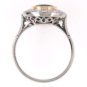 2.70 Carat Emerald Diamond Art Deco Style Platinum Engagement Ring