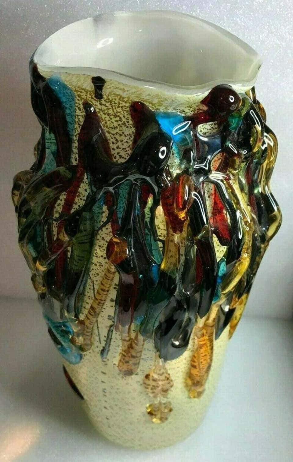 Murano Art Glass Vase Signed and Labeled