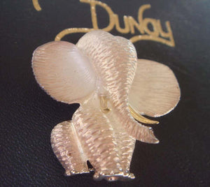 Henry Dunay Elephant Brooch Pin Sterling Silver 18K Estate Fine Designer Jewelry