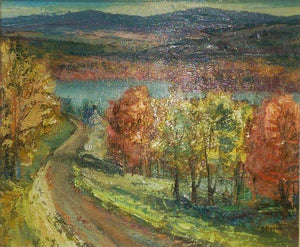 Lac Masson Estate Vibrant Oil Painting on Artist Panel, Sydney Berne circa 1966