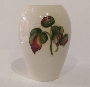 Vintage Moorcroft Pottery Vase in the Clematis Flowers Pattern Estate England