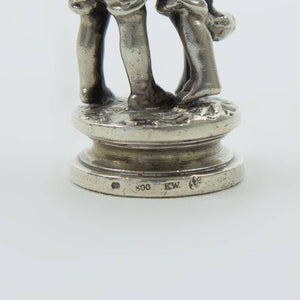Silver Figurine Portraying a Boy Courting a Young Girl Germany