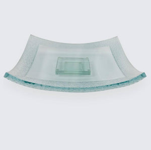 Striking Large Square Art Glass Centerpiece Dish