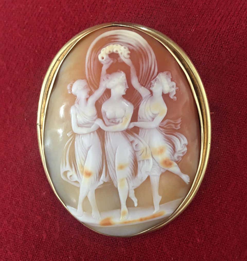 Vintage 800 Silver Shell Cameo Brooch and Pendant for Cameo Necklace Estate  Jewelry Cameo Necklace Antique Silver Cameo 