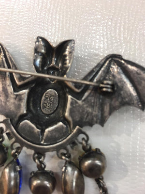 Awesome Askew London Bat with Faux Gem Stones Brooch Pin