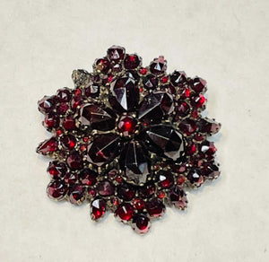 Antique Victorian Bohemian Garnet Brooch Pins Collection Estate Fine Jewelry