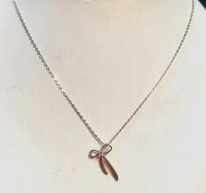 Sterling Silver Bow Heart Necklace