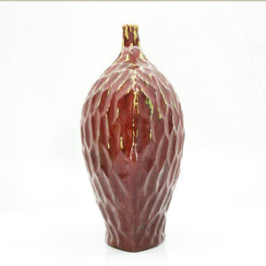 Large Modernist Art Pottery Stoneware Drip Glazed Vase Vessels