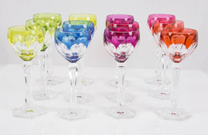 Set of 12 Val Saint Lambert Wine Glasses, circa 1950s