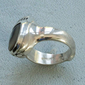 Estate Walter Schluep Ladybug Abalone Gemstone Sterling Silver Heirloom Ring