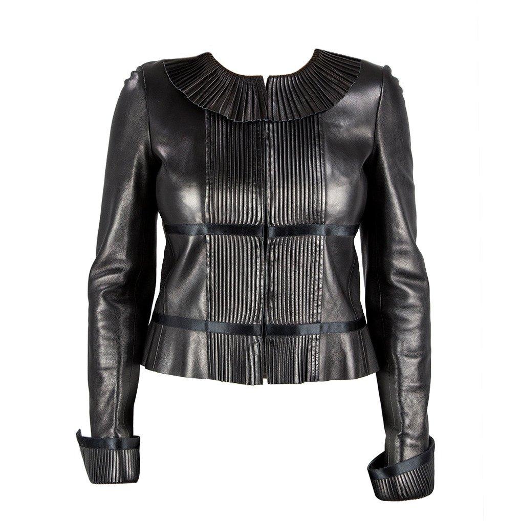 Leather jacket Chanel Black size 40 FR in Leather - 34726977