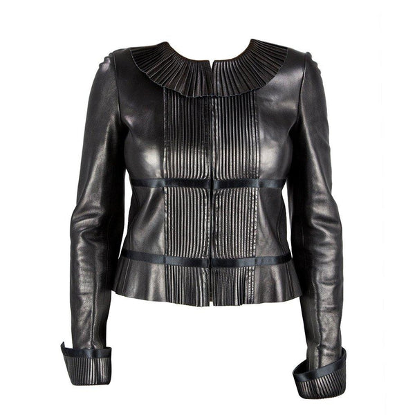 Iconic Chanel Black Lambskin Leather Jacket