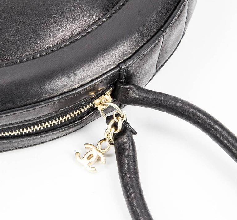 Chanel Round Black Logo Quilted Top Handle Leather Handbag New Unworn -  Coach Luxury