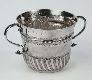 Antique Queen Anne Britannia Sterling Silver Porringer Cup England circa 1703