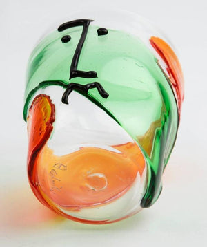 Murano Badioli Multicolored Picasso Style Abstract Glass Face Vase